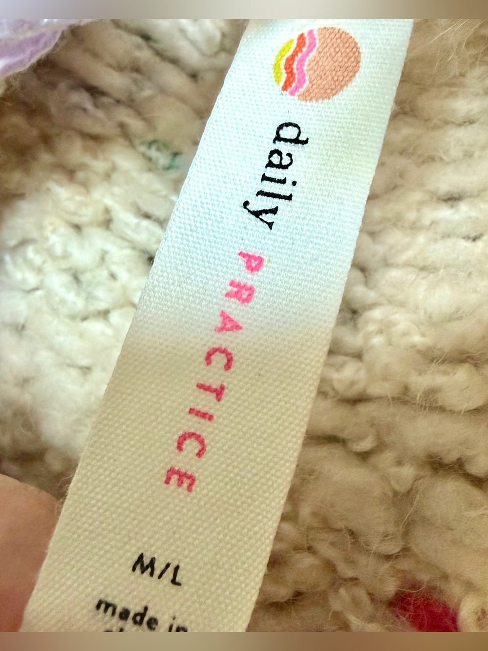 Anthropologie Daily Practice Love Me Heart Cardigan M/L Open Front Wool Blend - Picture 16 of 16